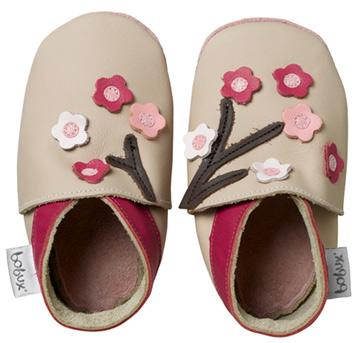 Soft Sole Shoe (Beige Blossom Flowers) - click to enlarge Soft Sole Shoe (Beige Blossom Flowers)